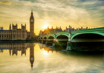 Fototapeta premium Big Ben at sunset in London. England