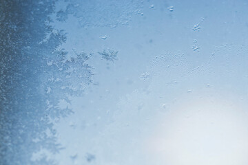 blue ice on a blue background with space for text