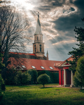 An old hunting castle in Serbia recently renovated with beautiful garden and a cathedral