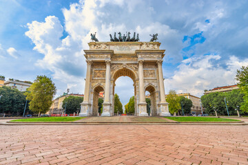 Arco della Pace (Arch of Peace), Porta Sempione, Milan, Italy 
