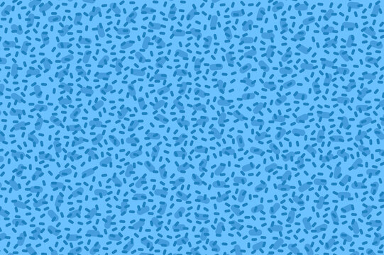 Trendy Blue Sprinkle Confetti Background. Seamless Repeating Bright Blue Abstract Shape Background Pattern. Fun colorful party wallpaper. Fashion, youth, pop-culture, Gen-Z theme tile.
