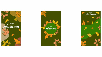 Warm autumn background collection (EPS10 vector). Perfect for seasonal designs, cozy branding, and nature-themed projects - includes 3 customizable color variations