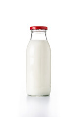 Milk bottle isolated on white background