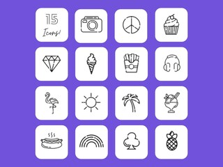 Purple Icons Icon pack Set