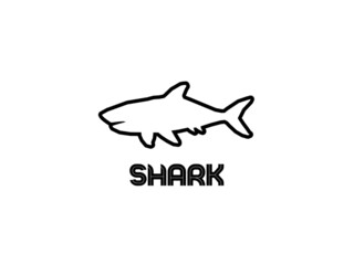 Black Shark Icon Animal Illustration logo