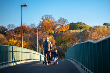 Scenic pathway to Krakus Mound in autumn colors © fotolupa