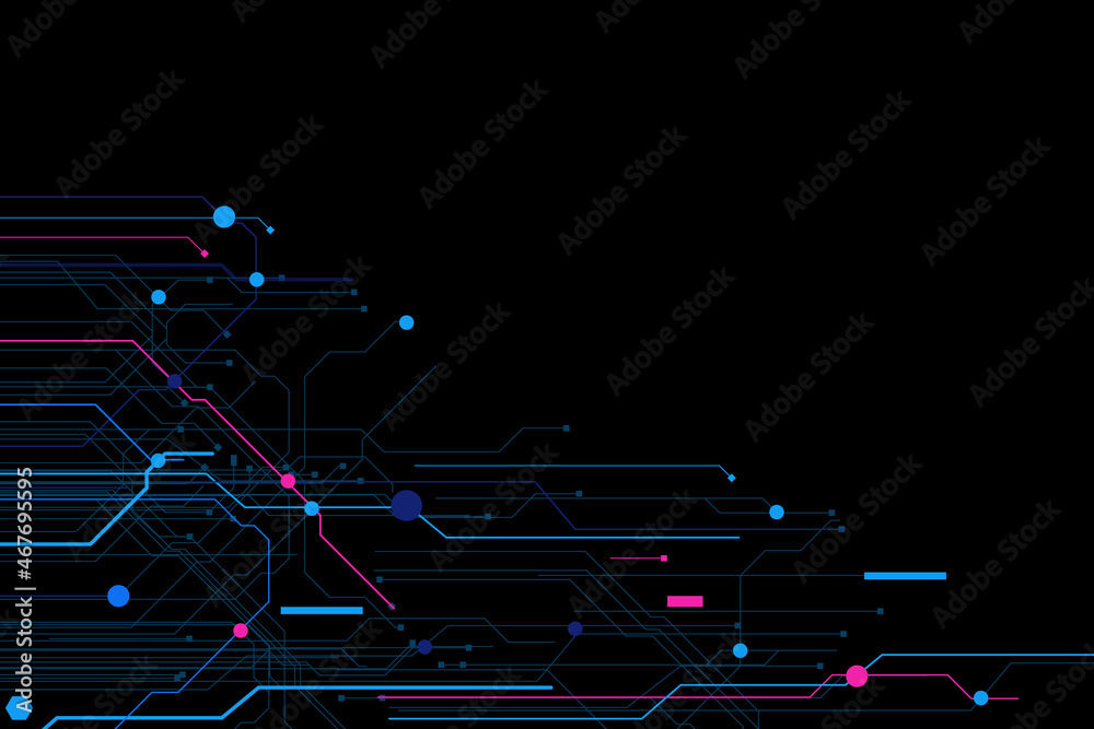 Poster Abstract Circuit Board Technology Copy Space Vector Background. Multi Color Modern PCB Trace Data Infographic Design Illustration