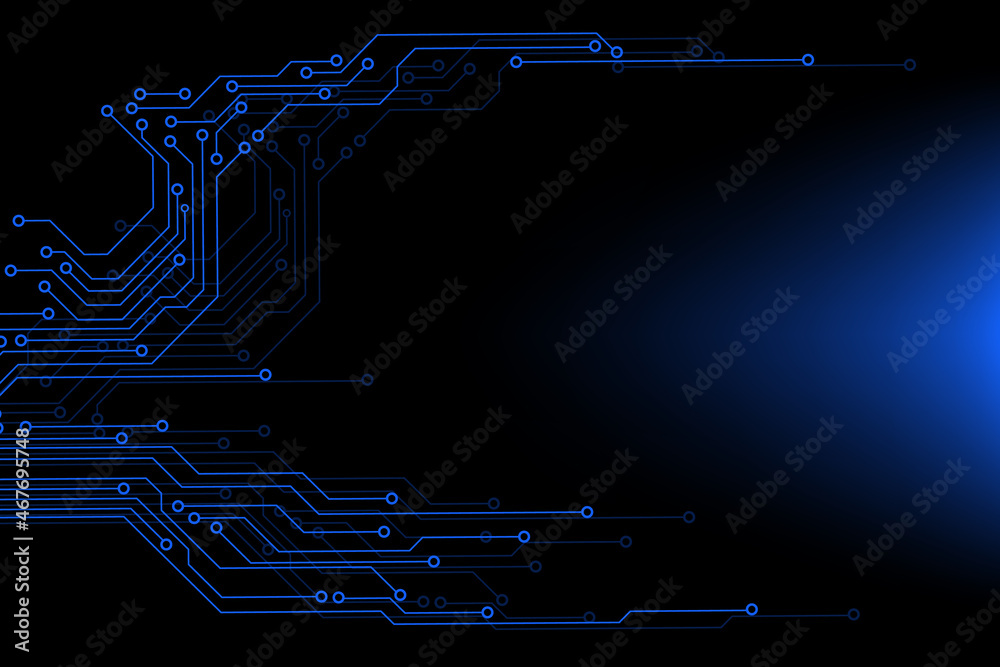 Poster Circuit Board Hi Technology Grayscale Color Copy Space For Infographic Work Vector Background
