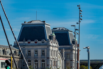 Scenery street perspective from Oostende, Belgium. Lovely summer day, walking in the city, perfect moment for travel photography