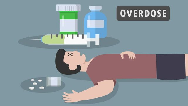 Young man lying on the floor after an overdose