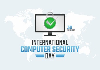 vector graphic of international computer security day good for international computer security day celebration. flat design. flyer design.flat illustration.