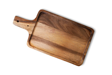 Wooden tray isolated on white background. This has clipping path. 