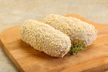 Raw chicken cutlet for roast