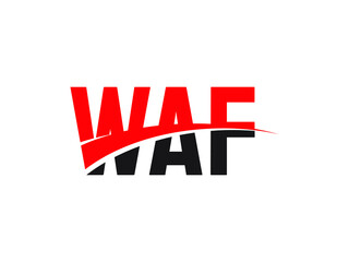 WAF Letter Initial Logo Design Vector Illustration