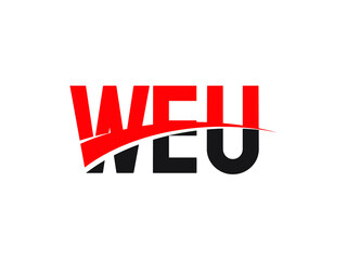 WEU Letter Initial Logo Design Vector Illustration