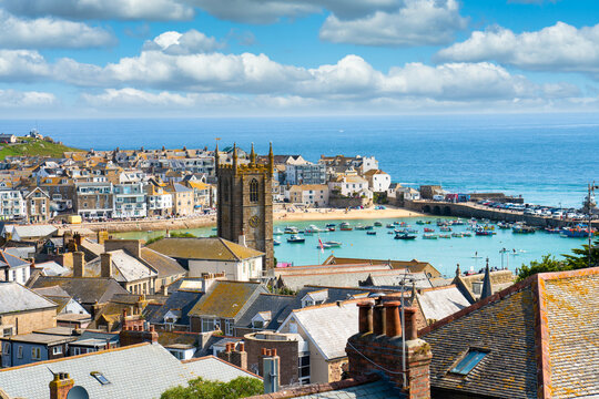 Picturesque St Ives, a popular seaside town and port in Cornwall, England