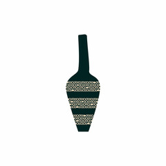 Vector flat ceramic vase, isolated for flowers on a white background. Natural colors simple style.