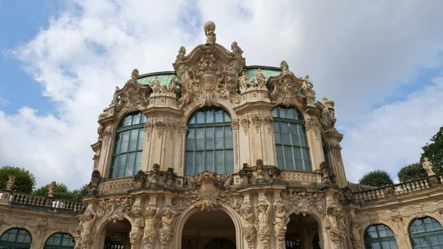 Zwinger Museum in Dresden Germany, details. Travel and sights of city breaks. landmarks, travel guide Europe