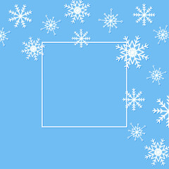 Winter background with snowflakes of different shapes and sizes. Vector illustration of design elements for greeting cards, posters, wallpaper, surface, web design, textile, decor, print.