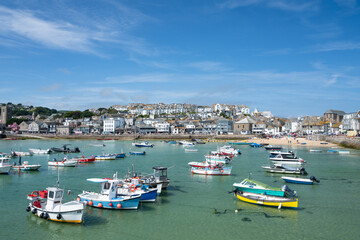 Fototapeta na wymiar St Ives harbour. Popular seaside town and port in Cornwall, England