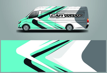 Car Wrap Van Design Vector. Graphic Background designs for vehicle Company livery and cargo