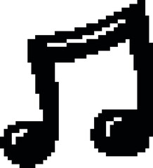 Obraz premium musical notes pixel art vector illustration black white icon note music design