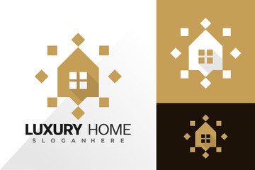 Luxury home estate logo vector design. Abstract emblem, designs concept, logos, logotype element for template