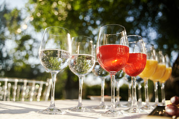 Table set for an event party or wedding reception. Banquet table design