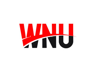 WNU Letter Initial Logo Design Vector Illustration