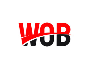 WOB Letter Initial Logo Design Vector Illustration