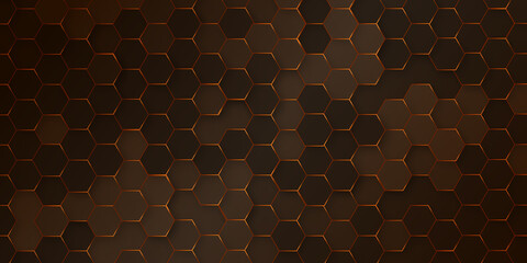 abstract seamless modern technological and geometrical 3d honeycomb minimal grid black metalic hexagon geometric patterns,used as medical,technology,Science,space and modern communication.