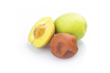 Fresh green plum and preserved green plum