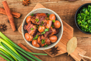 Quail Eggs Stew with belly pork(Chinese food)