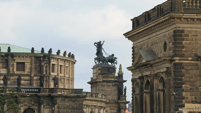 Zwinger Museum in Dresden Germany, details. Travel and sights of city breaks. landmarks, travel guide Europe