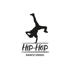 Hip Hop Dance Logo. Break Dance School or Studio Sign. Premium and luxury vector design