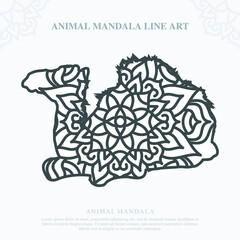 Animal Mandala. Vintage decorative elements. Oriental pattern, vector illustration.