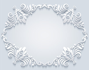 Abstract vector ornamental nature vintage frame.