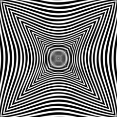 Psychedelic optical illusion. Hypnotic surreal abstract background. Vector illustration.