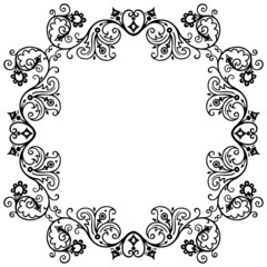 Floral hand drawn vector vintage border.