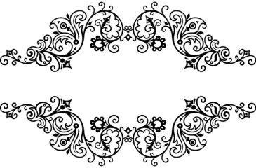 Floral hand drawn vector vintage border.