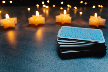 tarot fortune-telling cards and candles