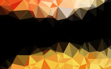 Light Yellow, Orange vector shining triangular pattern.