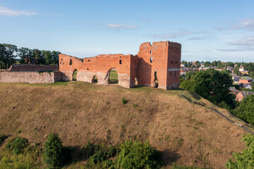 Ludza medieval castle ruins in eastern Latvia.