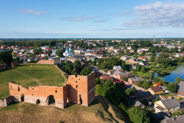 Ludza medieval castle ruins in eastern Latvia. - obrazy, fototapety, plakaty