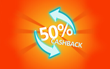 50% cashback fifty percent cash back