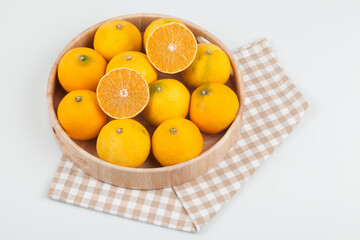 Golden incense, tangerines, oranges, fruits, fresh