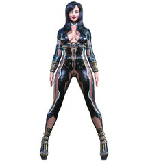 3D comics cosplay anime secret agent woman.