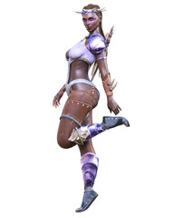 Warrior amazon woman with daggers.