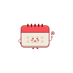 Cute funny calendar character. Vector hand drawn cartoon mascot character illustration icon. Isolated on white background. years character concept