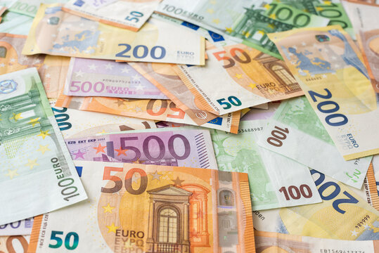 Various Euro bills as background image for financial issues.